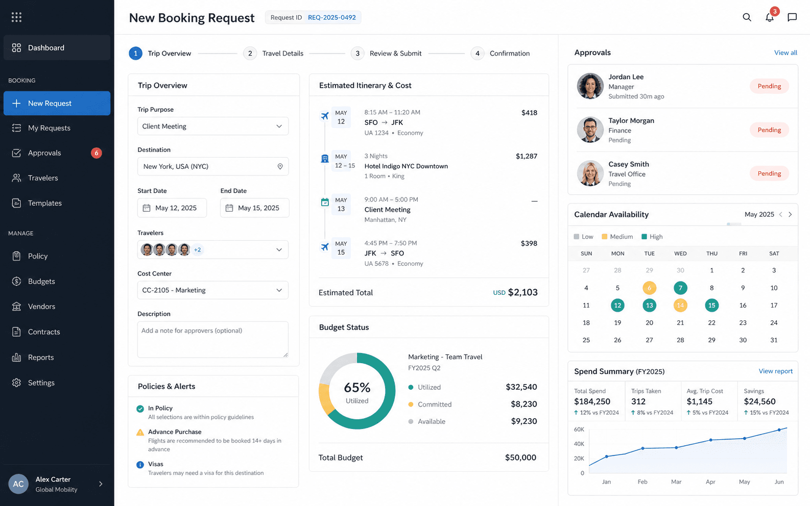 Enterprise Booking Platform product interface