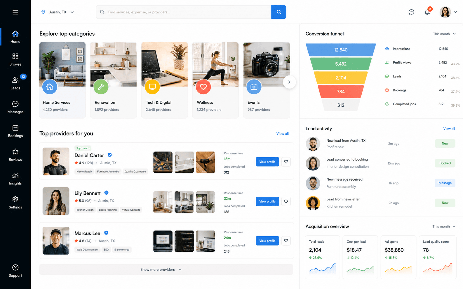 Marketplace Growth System product interface